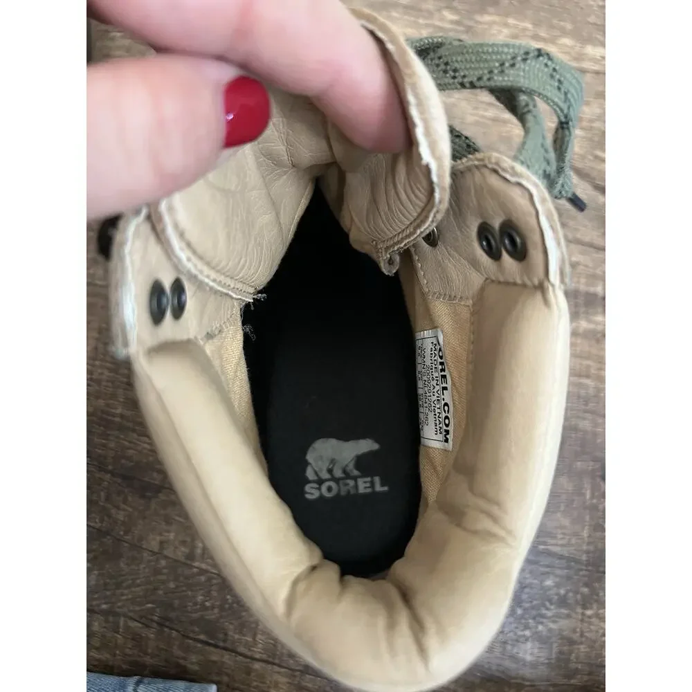 New Sorel Lennox Tan Suede Waterproof Hiker Boots Size 8.5 Woman’s - Picture 5 of 8